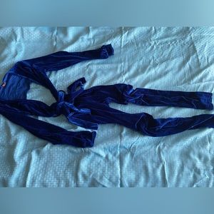 Suede blue romper. XS, used, normal wear